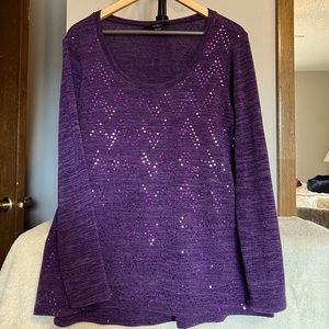 Pretty Plum Chevron Bling Sweater/Dress - S
